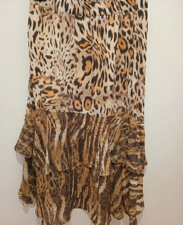 FALDAMIDI GUESS ANIMAL PRINT VOLANTES W4BD83WGLA2