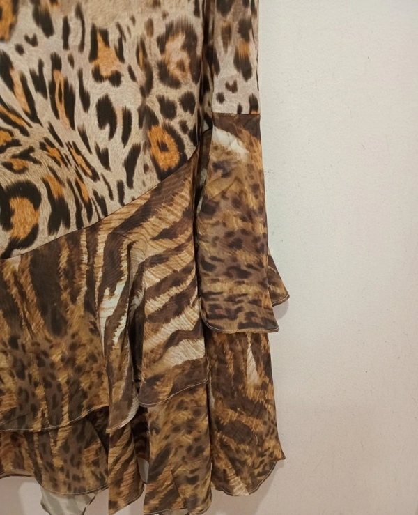 FALDAMIDI GUESS ANIMAL PRINT VOLANTES W4BD83WGLA2