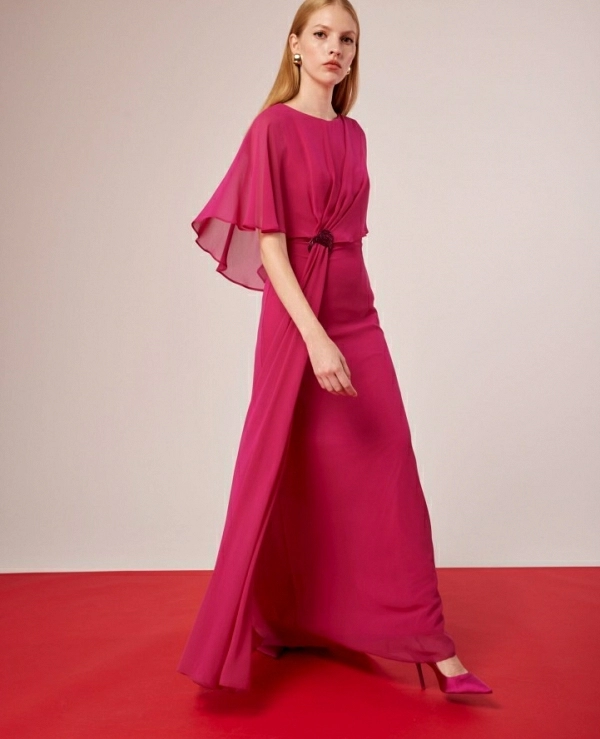 Ref. 51633 VESTIDO MADRINA CAPITA COLOR FUCSIA DE CARLA RUIZ